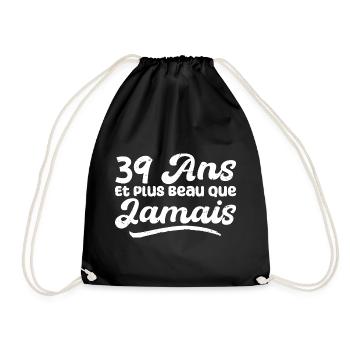39 Ans Et Plus Beau Que Jamais, Anniversaire Homme - Sac de sport léger - noir - Devant