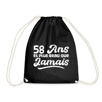 58 Ans Et Plus Beau Que Jamais, Anniversaire Homme - Sac de sport léger - noir - Devant