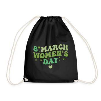8 March International Women's Day - Drawstring Bag - black - Front