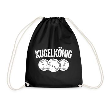 Boule König King Kugeln für Bouler Boccia Spiel - Turnbeutel - Schwarz - Vorne