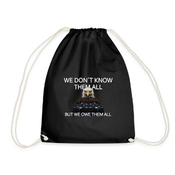 We Don't Know Them All But We Owe Them All Veteran - Turnbeutel - Schwarz - Vorne
