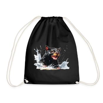 Tasmanian devil in the water - Drawstring Bag - black - Front