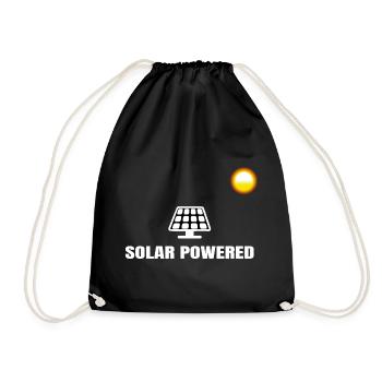 Solar Powered Solar Solar Solar Panel Power - Drawstring Bag - black - Front