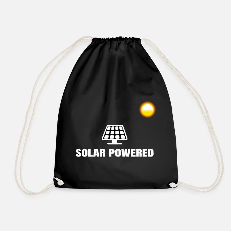 Solar Powered Sonne Solar Solarpanel Strom - Turnbeutel - Schwarz