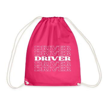 Driver Chauffeur Motorist Operator Pilot - Drawstring Bag - fuchsia - Front