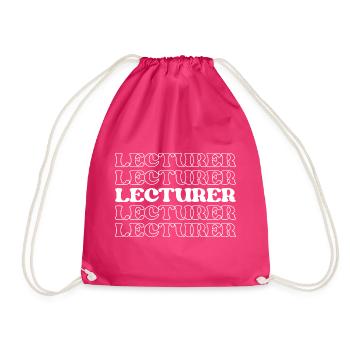 Lecturer Teacher Instructor Speaker Educator - Drawstring Bag - fuchsia - Front