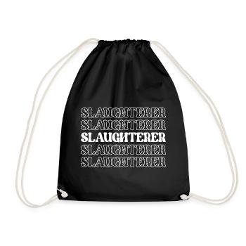 Slaughterer Butcher Meat Cutter Meat Processor - Drawstring Bag - black - Front