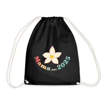 Mama Est 2025 Retro Je vais être maman - Sac de sport léger - noir - Devant