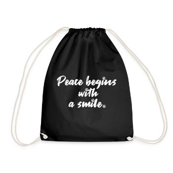 La paix commence par le sourire Zitat Frieden - Sac de sport léger - noir - Devant