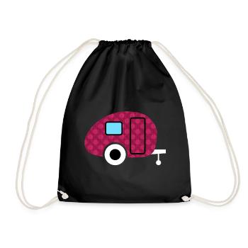 Caravane Caravane Fleurs Camping Camper Motif Fan - Sac de sport léger - noir - Devant