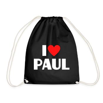J'aime Paul Red Heart, fan du nom romantique - Sac de sport léger - noir - Devant