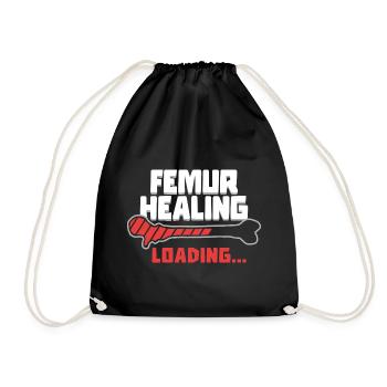 Gebrochener Oberschenkel Femur Healing Loading - Turnbeutel - Schwarz - Vorne