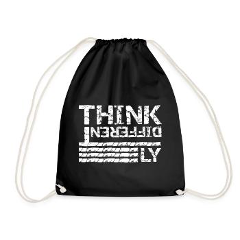 Penser différemment – Conception de typographie grunge - Sac de sport léger - noir - Devant