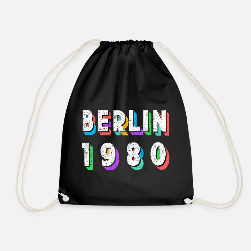 Berlin 1980 Retro Neon - Turnbeutel - Schwarz