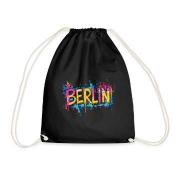 Berlin Graffiti Font Street Art Urban Style - Drawstring Bag - black - Front