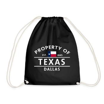 Texas Dallas Motiv mit Flagge - Turnbeutel - Schwarz - Vorne