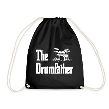 The Drummacher Drum Silhouette - Drawstring Bag - black - Front