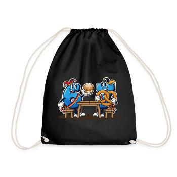 Meme 67 Six Seven 6 7 Italian meme - Drawstring Bag - black - Front