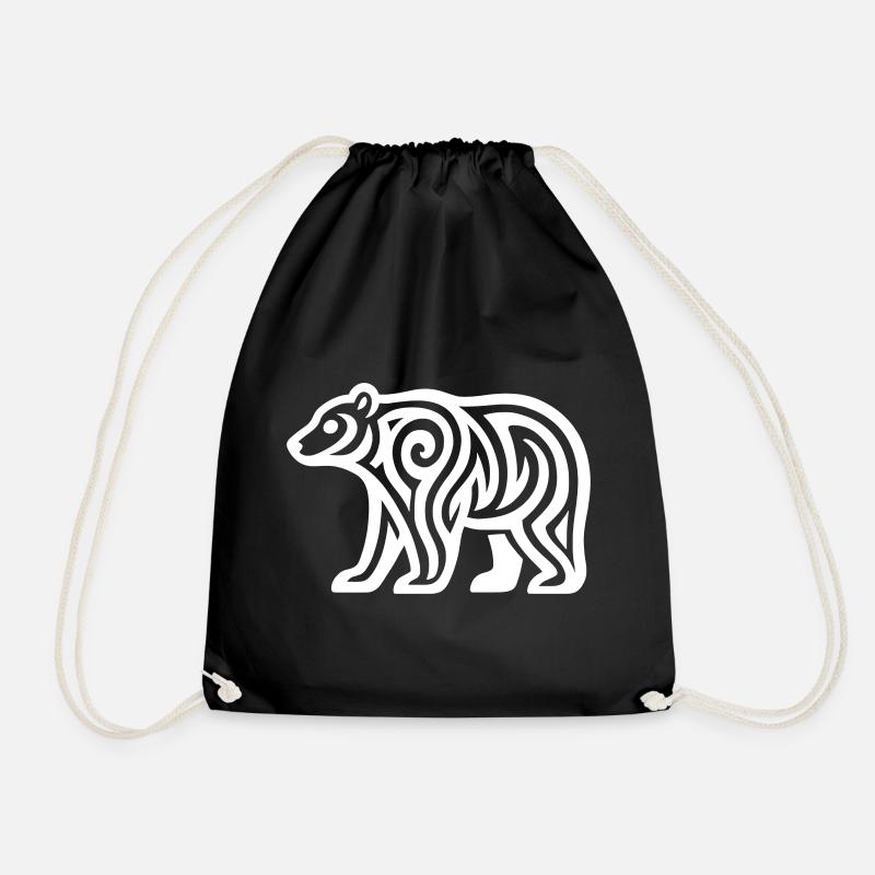 Just a White Bear #1 / JustN-imal - Turnbeutel - Schwarz