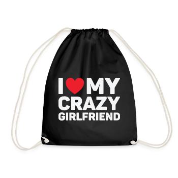 Ich liebe das Valentinstagsgeschenk meiner verrückten Freundin - Turnbeutel - Schwarz - Vorne
