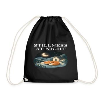 Stille bei Nacht Fuchs-Tier-Cottagecore-Farm - Turnbeutel - Schwarz - Vorne
