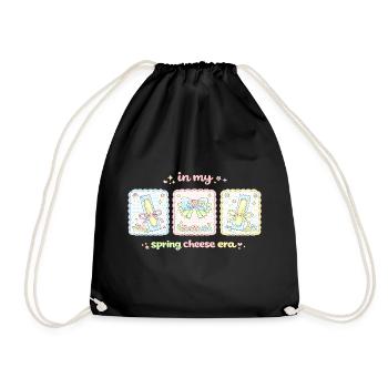 In My Spring Cheese Era Kawaii Pastel Coquette - Drawstring Bag - black - Front