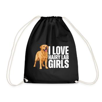 Ich liebe behaarte Labrador-Mädchen Labrador Retriever - Turnbeutel - Schwarz - Vorne