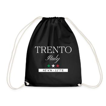 Trient Italien Souvenir – Reise minimalistisch - Turnbeutel - Schwarz - Vorne