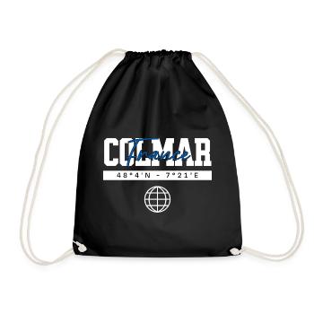 Colmar Frankreich Koordinaten Reise Souvenir - Turnbeutel - Schwarz - Vorne