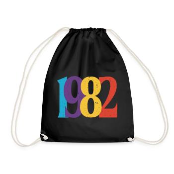 Geboren 1982 Geburtstagsgeschenk Geburtstag 82 - Turnbeutel - Schwarz - Vorne