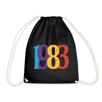 Geboren 1983 Geburtstagsgeschenk Geburtstag 83 - Turnbeutel - Schwarz - Vorne