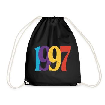 Geboren 1997 Geburtstagsgeschenk Geburtstag 97 - Turnbeutel - Schwarz - Vorne