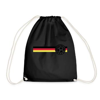 Logo on Deutschandfahne Black Red Gold - Drawstring Bag - black - Front