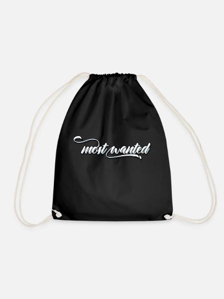 most wanted - Drawstring Bag - black