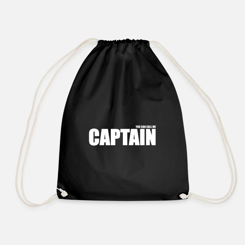 Captain Großschrift Kontrast Design - Turnbeutel - Schwarz