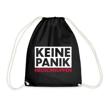 Keine Panik Heuschnupfen - Turnbeutel - Schwarz - Vorne