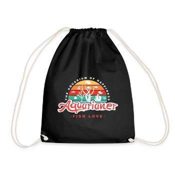 Aquaristik Aquarianer Aquarium Aquascaping - Turnbeutel - Schwarz - Vorne