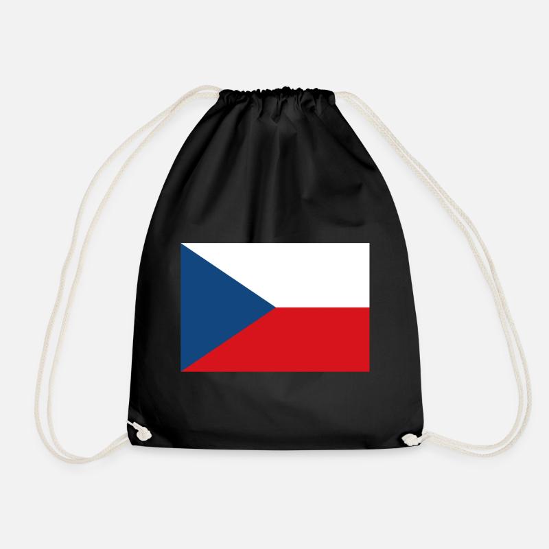 Czech Republic Flag - Drawstring Bag - black