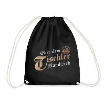 Ehre dem Handwerk Tischler Zunftzeichen - Turnbeutel - Schwarz - Vorne