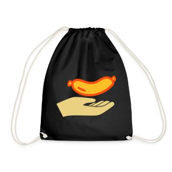Handout sausages - Drawstring Bag - black - Front