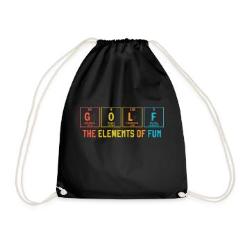 Golf-Periodensystem für Chemie-Enthusiasten - Turnbeutel - Schwarz - Vorne