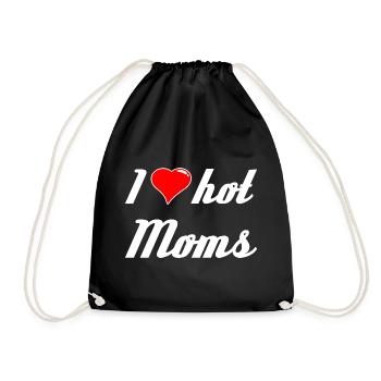 J’aime les mamans chaudes J’aime les mamans les hommes les papas - Sac de sport léger - noir - Devant
