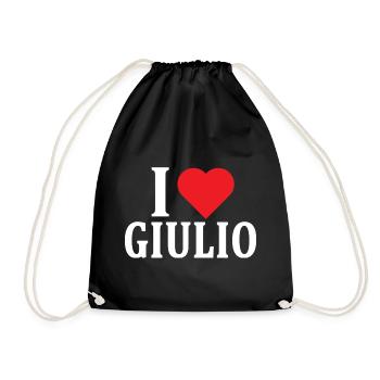 t-shirt I love Giulio t-shirt gift idea - Drawstring Bag - black - Front