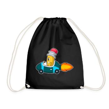 Pencil Car - Drawstring Bag - black - Front