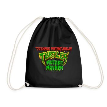 TMNT Mutant Mayhem Logo In Schleimiger Schrift - Turnbeutel - Schwarz - Vorne