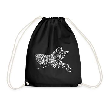 Cat White Kitten Kitten Gift Shirt - Drawstring Bag - black - Front