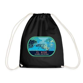 Breathtaking El Nido: Heavenly Aerial View - Drawstring Bag - black - Front