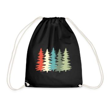 Woodland Vintage Arbre Rétro - Sac de sport léger - noir - Devant