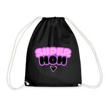 Super Mood Bubble Logo - Drawstring Bag - black - Front