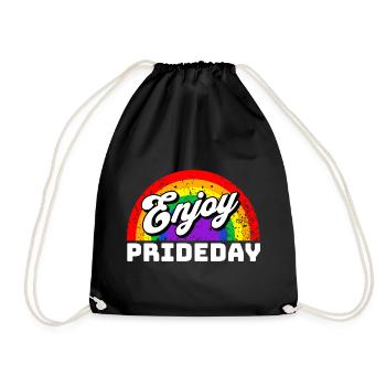 Pride Gay CSD Love LGBTQ Colors of the Rainbow - Drawstring Bag - black - Front